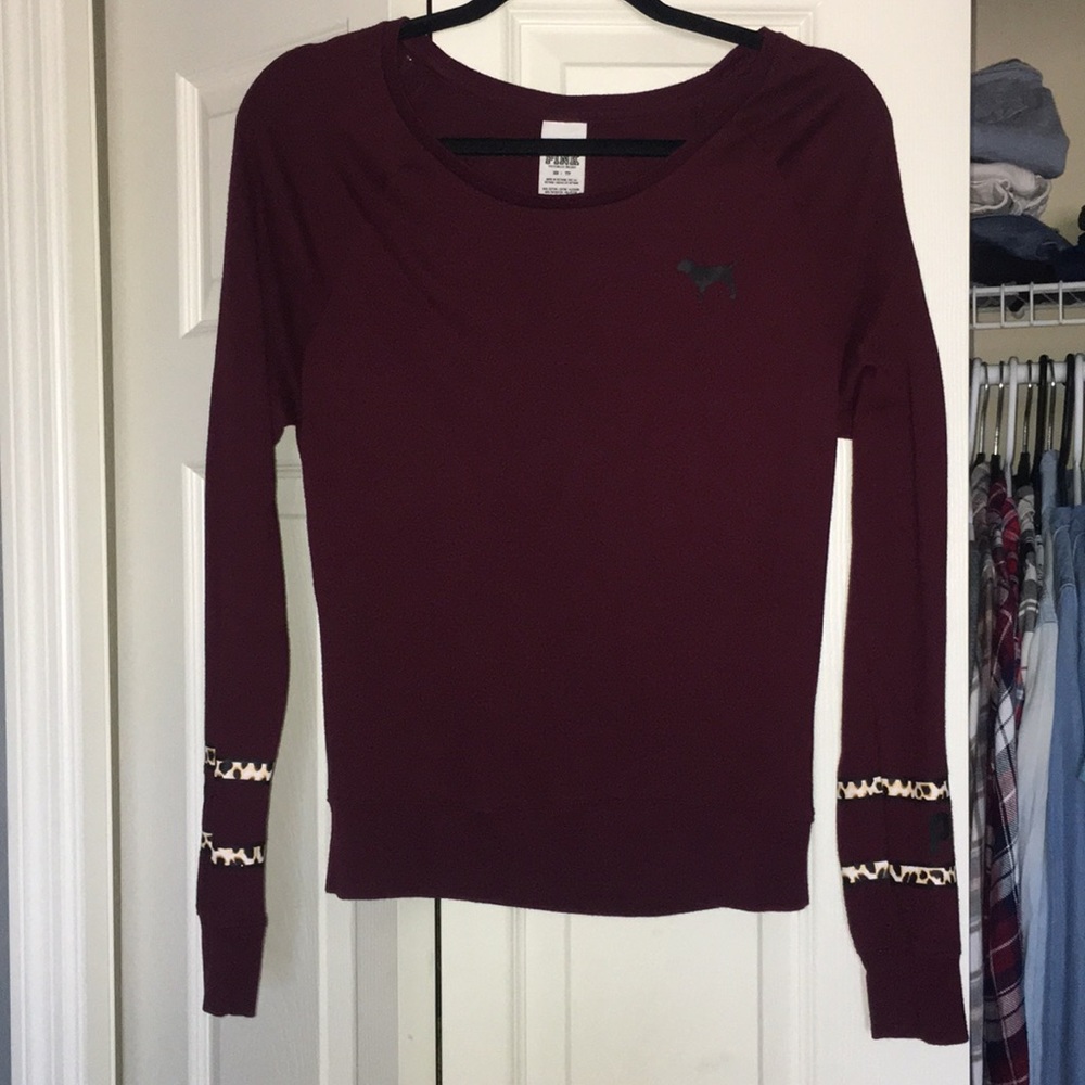 Victoria’s Secret Pink Maroon Long Sleeve Tee